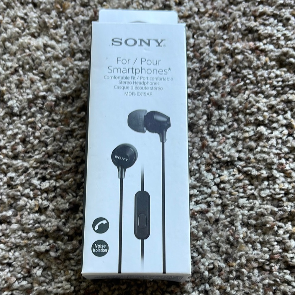 Sony Black Earbuds with Noise Isolation